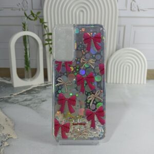 قاب آکواریومی شاین طرح پاپیون صورتی برای گوشی سامسونگ a05s